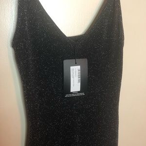 NWT PrettyLittleThing Black/Glitter Bodycon Dress
